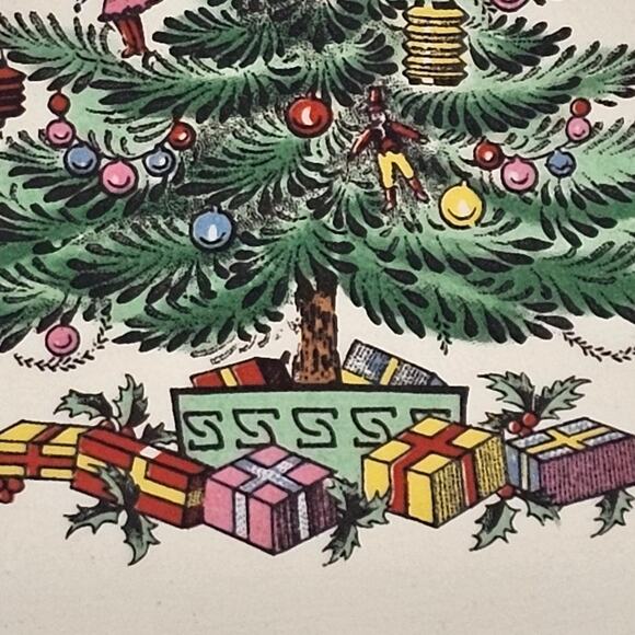 Charming Vintage Spode Christmas Tree Triangular Candy Dish Holiday Serving Dish - Picture 4 of 8